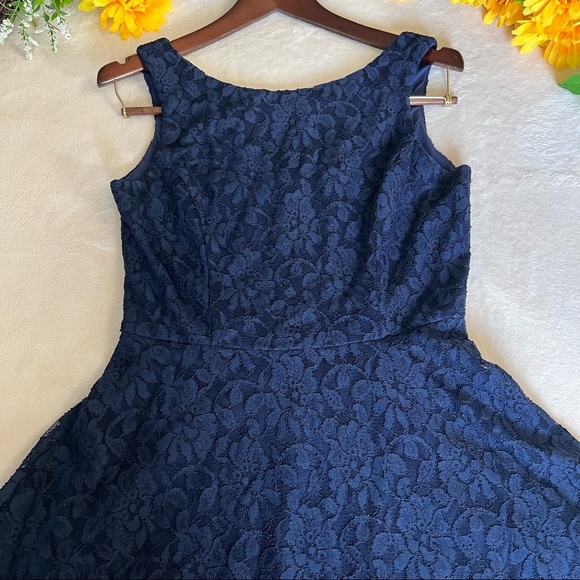 🗣SOLD🗣 HP!!🎖🎖Speechless Navy Blue Lace Sleeveless Fit&Flare Dress SizeL - Picture 9 of 16
